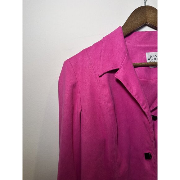 David Warren New York Vintage Magenta Blazer – Black Square Button Statement Jac - Picture 4 of 9